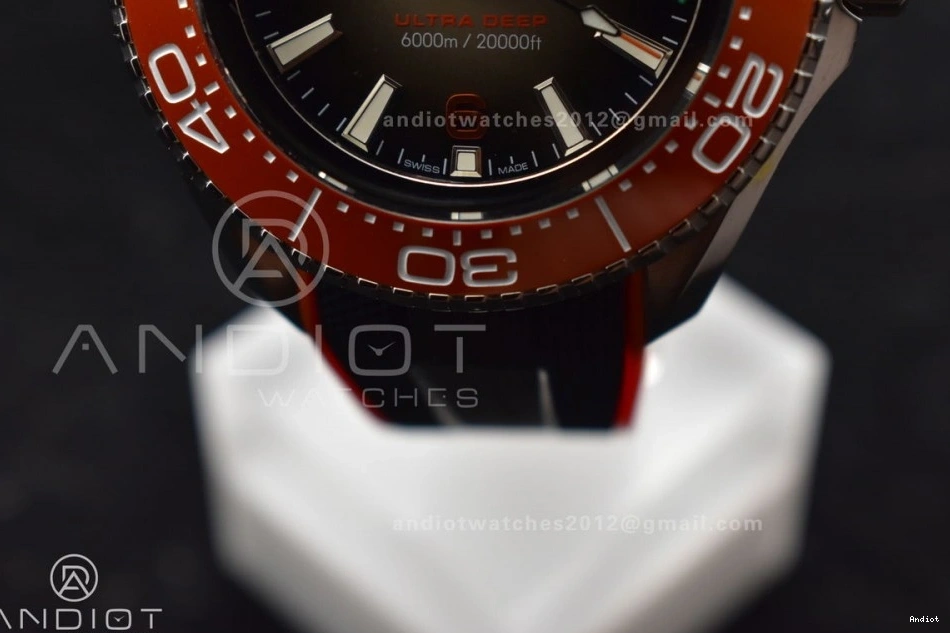 Dial TF Deep Gray Ceramic Rubber SS A2824 on Best Strap Orange 6000M Black Ultra Bezel Seamaster Edition 1:1 0512